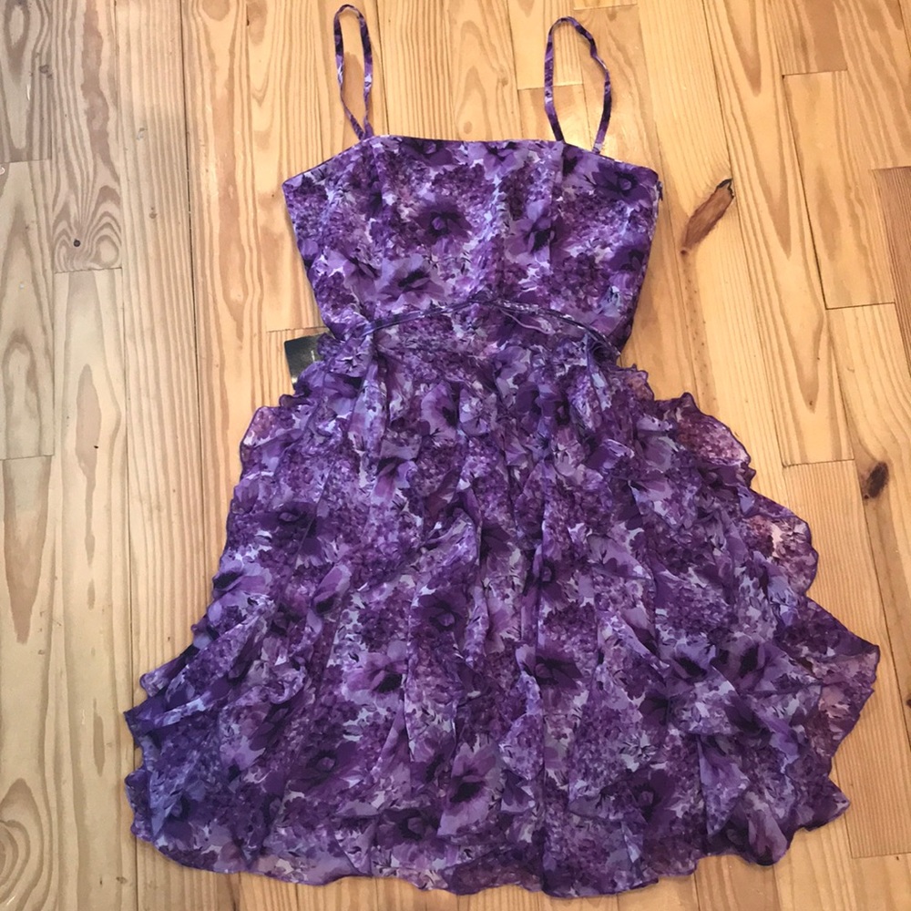 White House Black Market Purple Strapless Dress